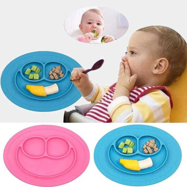 Baby Plate, Silicone Non-Slip Baby Placemat with Suction Cup for Babies Toddlers and Children, Children's Plate Suitable for Most Highchair Trays