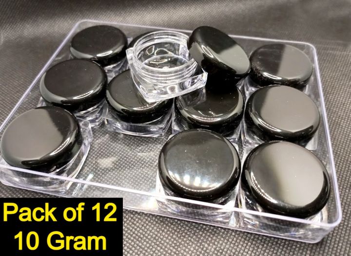 Pack%20of%2012%20Empty%20Cosmetic%20Containers%2010gram%20Black%20Cap%C2%A0With%20outer%20Acralic%20Box%20-%20Square%20Shape%20Mini%20Plastic%20Empty%20Bottle%20-%20Makeup%20Face%20Cream%20Pot%20Jar%20Refillable%20Cosmetic%20Sample%20Bottles%20-%20Image%206