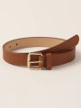 Ladies Belts 2021 fashion Belt Leather Female Wide Belt Waistband For Girls Simple and plan design for Jeans and Pants. 