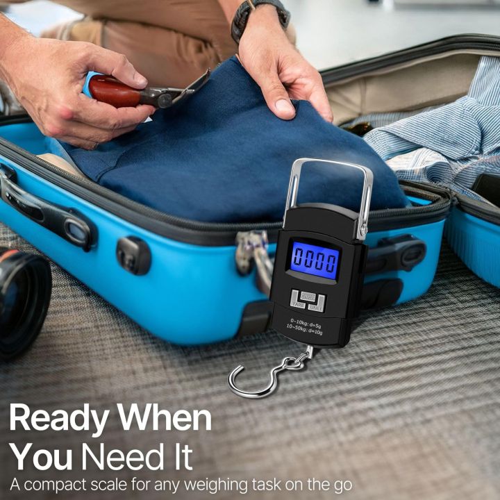 Hanging weight scale, digital luggage scale, portable hanging scale, travel weight machine, fish weighing scale, shopping scale, 50kg hanging scale, digital hook scale, hand carry weight scale, electronic luggage scale.