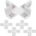 Rauf Traders 5 Pcs LED Strip Solderless 4PIN L/X Shape Corner Connector For RGB 3528 5050 Led Strip Light. 