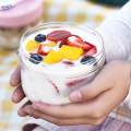 Overnight Jar Portable with Lid Spoon Yogurt Bowl for Travel white. 