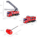 RC Fire Truck Chargeable with LED light rescue ladder controller gifts toys for kids and boys. 
