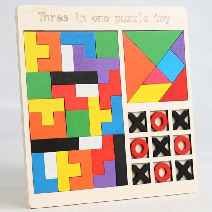 3 in 1 Wooden Puzzle for Kids – Educational Learning Toy | Wooden ...