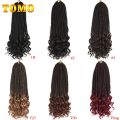 TOMO Box Braids Crochet Hair 14 18 24 Inch 3X Goddess Box Braids Crochet Braids With Curly Ends Ombre Synthetic Braiding Hair. 