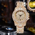 Watches For Men Women Hiphop Full Iced Out Watches Hip Hop Ropper Gold Rhinestone Quartz Wristwatch Relojes Para Mujer. 