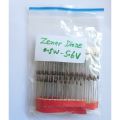 Pack of 100 - Zener Diode 5.6V - 0.5W (1/2 watt). 
