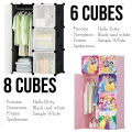6/8 Cubes Wardrobe With Hanging & Storage Boxes, Cubic wardrobe, Hanging Clothes Cupboard Baby cupboard and Baby Hanging Wardrobe - 6/8 Cubes Kitty Storage Cabinet & Wardrobe for Kids with Hanging Rod. 