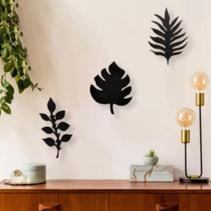 Leaves abstract wooden wall art, laser cut wooden leaves wall decoration