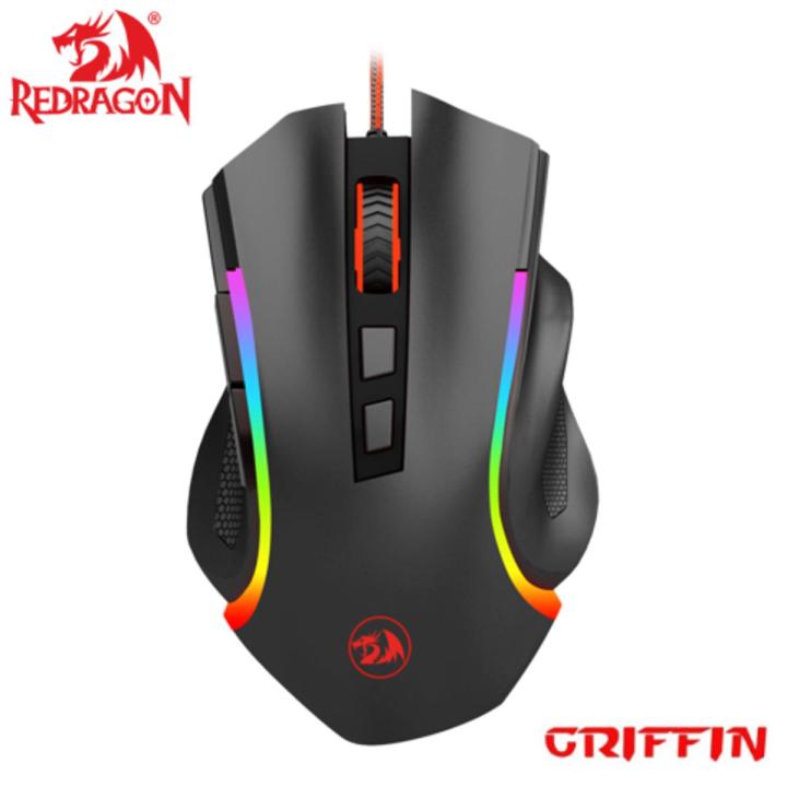 Redragon M607 Griffin RGB USB MMO Gaming Mouse 8 buttons 7200 DPI Ergonomic Design Programmable