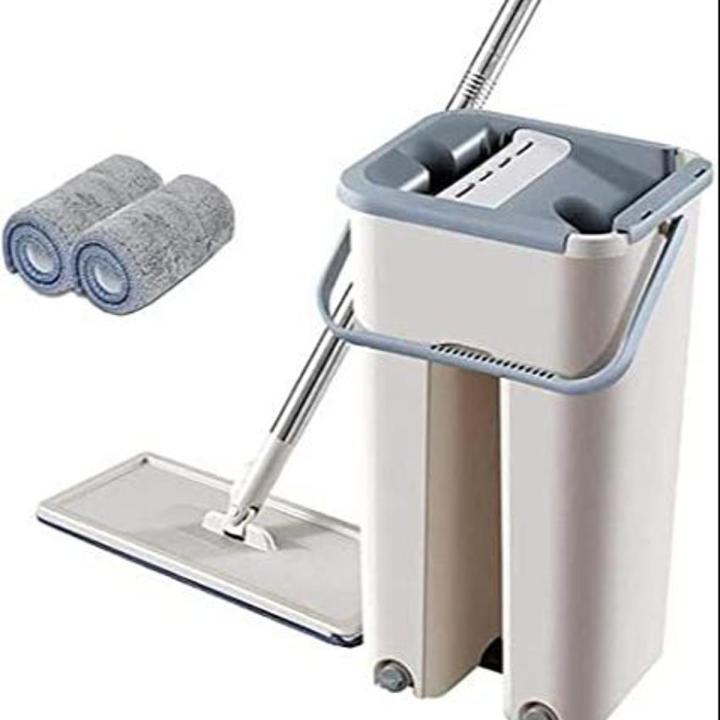 Floor Mop with Bucket, Flat Squeeze Mop Bucket System Cleaning Home Floor Cleaner In-Wash Scent