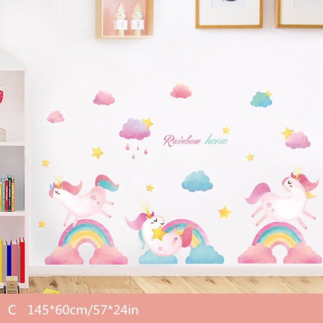 Wall Stickers For Girls Rooms Decoration Kids Room Girl Sticker Baby Vinyl Wall Child Home Decor Modern