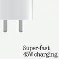 Nothing 45W Dual Port Type C Rapid Charger Adapter Compatible with Nothing Phone 2/Phone 2A/CMF Phone 1/Laptop Other Devices Support 18W USB-A Android Mobiles/Buds/Tablets, 45watt max Adaptor, White. 