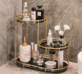Iron Storage Rack Makeup Organizer Storage Holders round 3 Layer Shelf Decorative Tray Perfume Organizer for Bathroom Décor. 