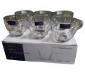 6 Pcs Transparent Glass Tea Cups Mugs 190ml. 