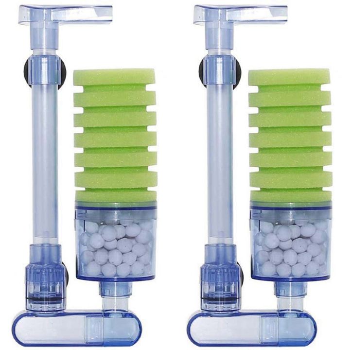 QUANBU 2X Aquarium Filter,Ultra Quiet Aquarium Biochemical Sponge Filter
