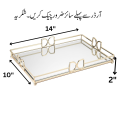 DHUDHI Acrylic Organizer Tray With Metal Frame, Nordic Rectangular Storage, Makeup Cosmetics Organizer Tray, Decorative Metal Tray, Acrylic Vanity Tray, Storage Organizer for Home Kitchen Living Room Bathroom, Vanity Tray Furniture Décor, Gold 1 Pcs. 