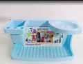 Shampoo Rack Bathroom Rack Tooth paste Holder Tooth brush Holder Sabun Dani Soap Stand Wall Mounted Shampoo Rack Plastic Larg Random color. 