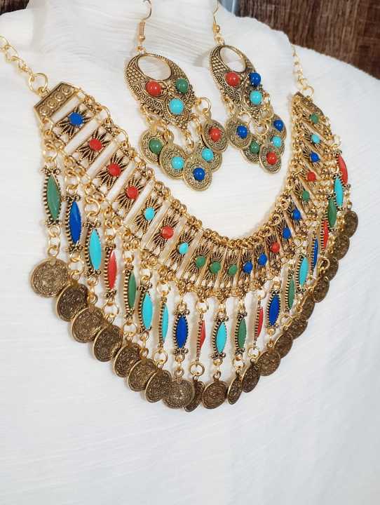 Afghani%20Jewelry%20Set%20%E2%80%93%20Colorful%20Handmade%20Gold-Plated%20Necklace,%20Earrings%20with%20or%20without%20Tikka%20for%20Women,%20Traditional%20Set%20-%20Image%205