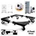 Fridge Stand with Wheels Adjustable Size Stand Black Base for Refrigerator 4 Strong Feet locked option Wheels multipurpose Cabinet Stand Adjustable Refrigerator stand. 