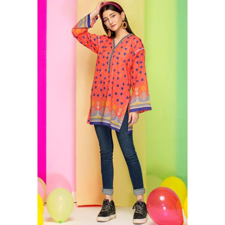 Warda Stitched Multi Kurti Print Embroidery For Women 1S21324