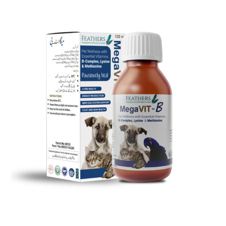 Megavit-B - For Cats, Dogs, Kittens and Birds Wellness with essential ...