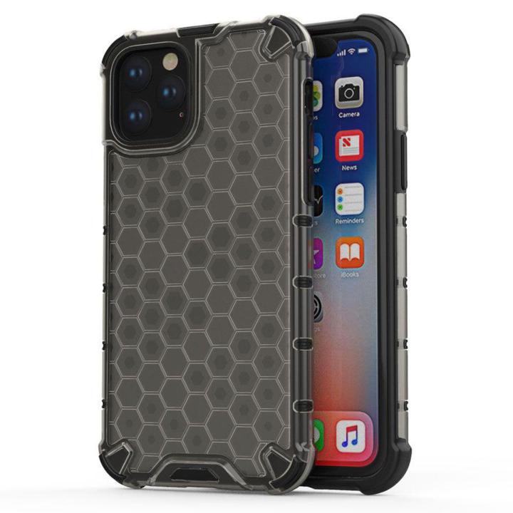 Honeycomb Airbag Shockproof Case For iPhone 11 Pro Hybrid TPU PC Transparent Armor cover
