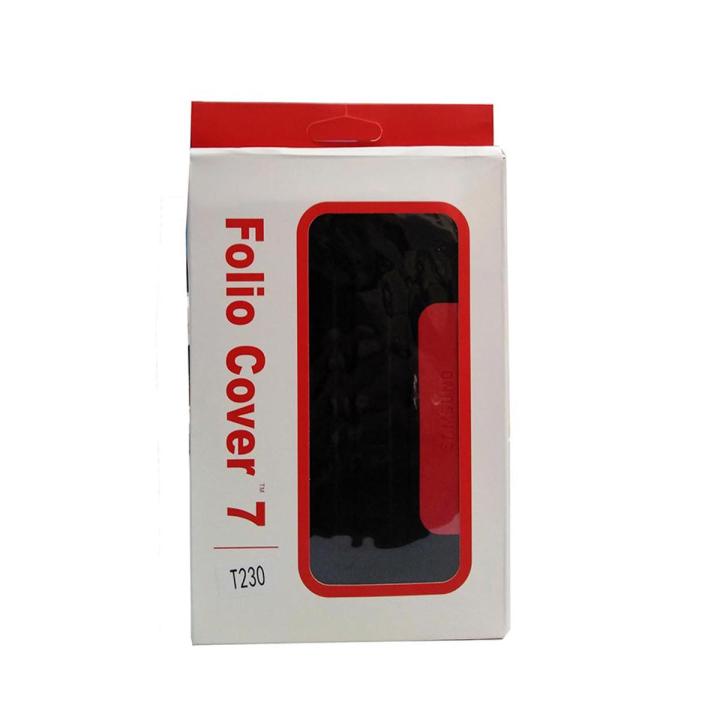 T230 Samsung Tab 4 7" Book Cover Folio. Full Tablet Cover Black And Red
