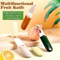 Multifunctional 2 in 1 Stainless Steel Fruit Knife Peeler, Fruit and Vegetable Peeler Dual-Use Knife, Outdoor Kitchen Tools Portable Peeling Fruit Peeler. 