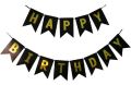 Happy Birthday Grand Decoration Theme Set Golden/Silver/Black/Shining Blue - 13 Pcs Happy Birthday Foil Balloons Set,13Pcs Birthday Card Banner, 4 Star Foil Balloons, 40 Plus Latex Balloons and 2 Golden Fairy Lights Strings For Birthday Party Decoration. 
