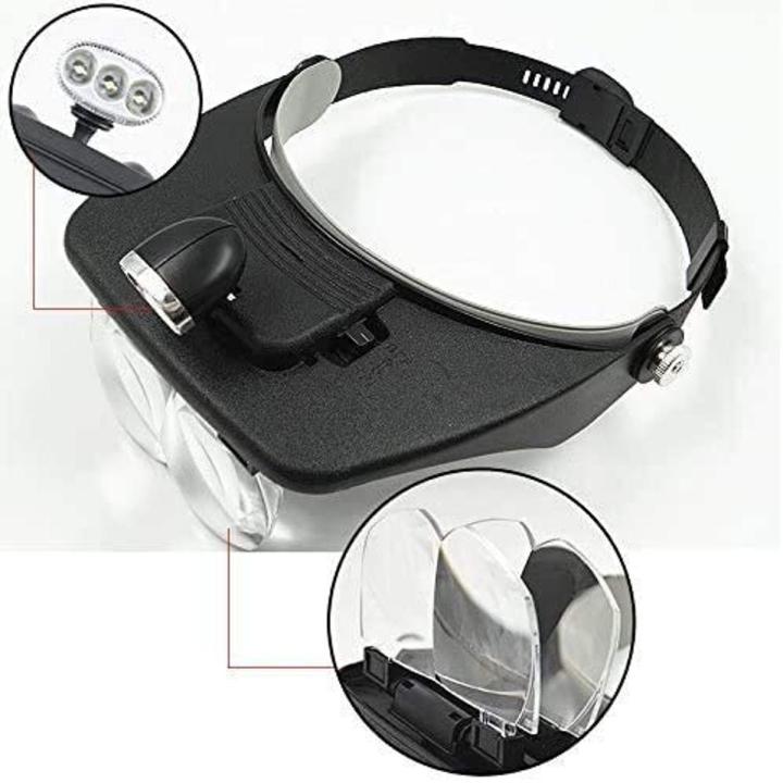 Light Head Magnifying With Led Sharp Light Headband Illuminated Visor Magnifying Glasses Loupe With 4 Lens Repair Mobile Laptop Circuits Micro Electric Appliances