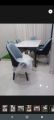 6 seater dinig set. 6 chair table and table top new designs uv marble textured top, customize colors theme available. 