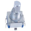 20-point shaft Detents encoder and 360 degree rotary with push button Blue + Silver. 