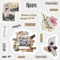 Floral stickers Journaling A5 uncut Mini Black Aesthetic Sheet  |  vintage Retro flower. 