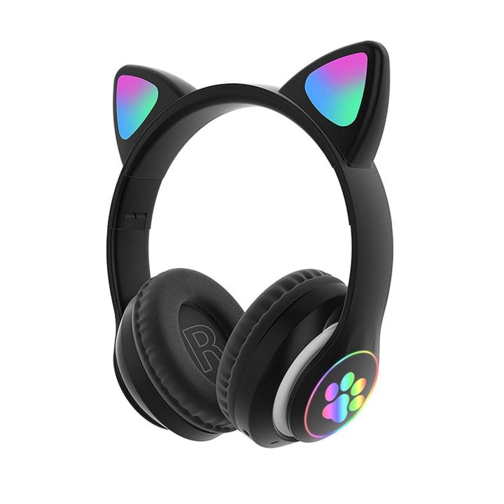 Echelon Cat Ear Headset, Bluetooth 5.0 LED Cat Ear Headphones Kids Headset Young Glowing Cat Ear Headphones - Bluetooth Headphones for Kids, Cute Ear Cat Ear LED Light Up Foldable Headphones