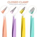 1Pcs 4 Color Professional Eyebrow Tweezers Tongs Trimmer Profiler For Eye Brows Facial Nose Hair Removal Makeup Remover Tools. 