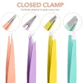 1Pcs 4 Color Professional Eyebrow Tweezers Tongs Trimmer Profiler For Eye Brows Facial Nose Hair Removal Makeup Remover Tools. 