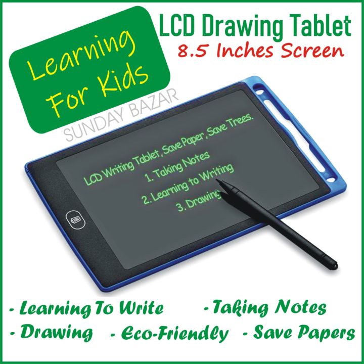LCD Writing Tablet 8.5 Inch LCD Screen Multi Purpose Erasable