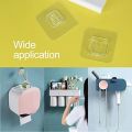 Techmanistan 1 Pair - Self Adhesive Double Layer Wall Hooks, No Drill No Nail Double Sided Adhesive Wall Hooks. 