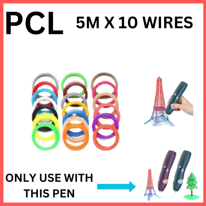 3D Pen Special 1.75mm PCL Filament 3D Printing Material Multicolor 3D Printer Refills- 5m length Roll