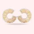 Rainbow Pearlescent Round Hoop Earrings- Earrings for Girls Stylish. 