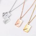 Custom Engraved Love Letter Personalized Envelope Pendant Necklace Stainless Steel Jewelry Women Valentine's Day Confession Gift. 