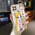 dienya For OPPO A15 Case With Wristband Cartoon Fashion Sailor Moon New Design Thin Shockproof Phone Case Pattern Plating Silicone Casing Full Cover Camera SoftCase Protection Cases. 