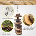 Bird Wood Chew Toy，2-Pcs Parrot Hanging Wooden Blocks Cage Grinding Bead Toy for Budgies Parakeet Cockatiel Conure Lovebirds.. 