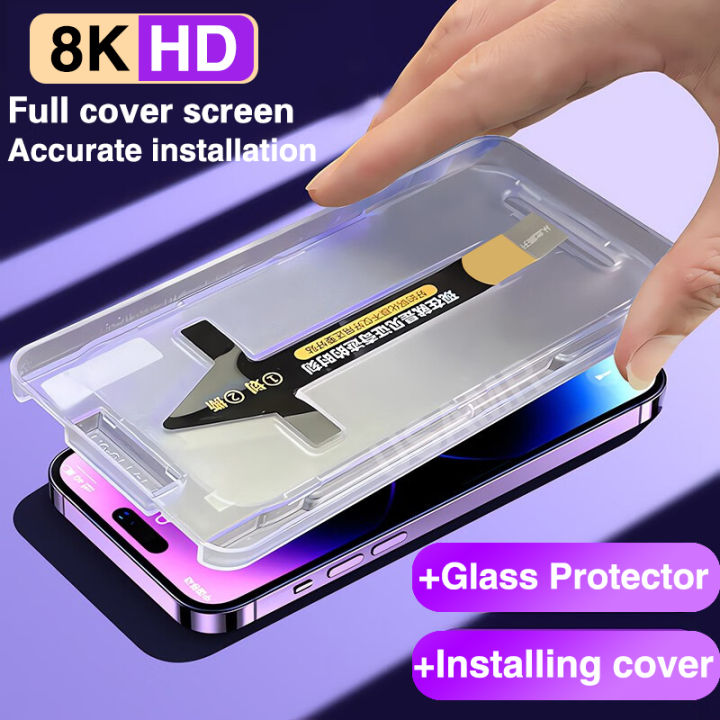 1PCS Lereach for iPhone 15 Pro Max 14 Pro Max 13 Pro Max 12 Pro Max 11 Pro Max Tempered Screen Glass Auxiliary install Film