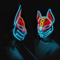 Anime Cosplay Décor Japanese Fox Mask LED Neon Light Mask Halloween Costume Mask Luminous LED Mask DJ Dance Glow Photo Props. 