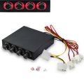 3.5-inch PC HDD 4-channel speed computer fan controller with LED controller front panel for automotive electrical control. 