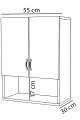 Small Bathroom Storage Cabinet Wall Mount, Two Door With Shelves. 