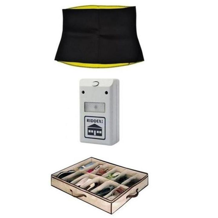 Pack Of 3 Pest Killer, Shoe Organizer & Hot Shapers Belt - XXXL