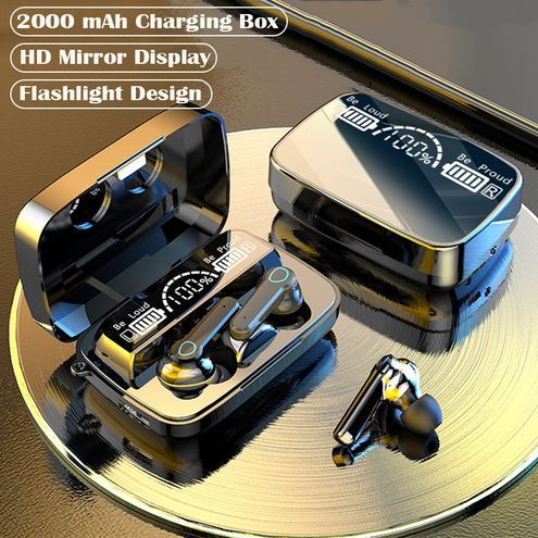M10 & M90  & M19 TWS Airpods _ with Super Sound & High Quality Touch Sensors True Stereo Headphones with Built in Mic 10m Transmission Bluetooth Wireless Earbuds , Charging Case Sport Headset for all Bluetooth Smart devices.